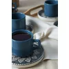 Set Cesti Pentru Servire Ceai(12 bucati) Ivory-X00017443, Ceramica, Albastru/Gri picture - 3