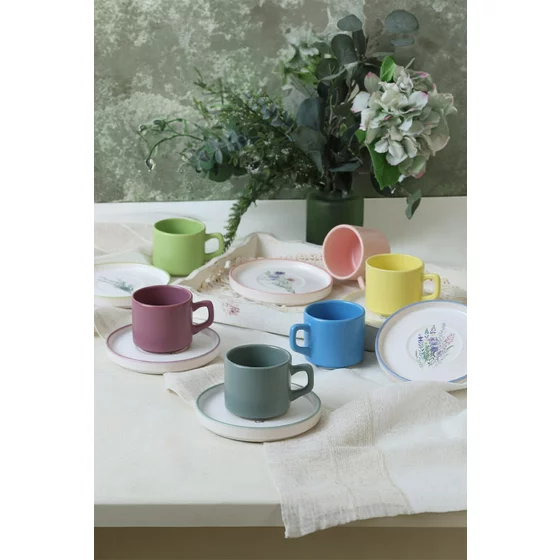 Set Cesti Pentru Servire Ceai(12 bucati) Ivory-X00017912, Ceramica, Multicolor picture - 1