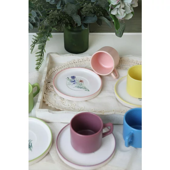 Set Cesti Pentru Servire Ceai(12 bucati) Ivory-X00017912, Ceramica, Multicolor picture - 2