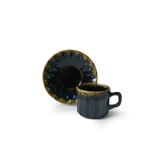 Set Cesti Pentru Servire Ceai(12 bucati) Ivory-X00018093, Ceramica, Albastru/Auriu picture - 6