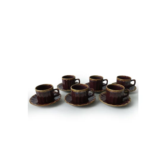 Set Cesti Pentru Servire Ceai(12 bucati) Ivory-X00018094, Ceramica, Maro picture - 6