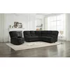 Set Coltar cu Recliner Martina, 274x274x104 cm, + Fotoliu Johan,  Stofa, Gri Inchis picture - 1