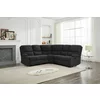 Set Coltar cu Recliner Martina, 274x274x104 cm, + Fotoliu Johan,  Stofa, Gri Inchis picture - 6