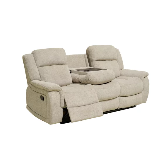 Set cu Recliner Carole,  Canapea 3L - 224x101x101  cm, Canapea 2L - 196x101x101  cm, Fotoliu - 106x101x101 cm, Stofa, Beige picture - 9