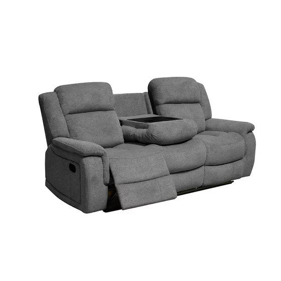 Set cu Recliner Carole,  Canapea 3L - 224x101x101  cm, Canapea 2L - 196x101x101  cm, Fotoliu - 106x101x101 cm, Stofa, Gri picture - 8