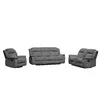 Set cu Recliner Carole,  Canapea 3L - 224x101x101  cm, Canapea 2L - 196x101x101  cm, Fotoliu - 106x101x101 cm, Stofa, Gri picture - 1