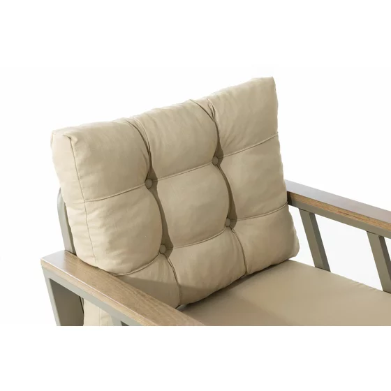 Set de Gradina Nergis, Canapea +2 Fotolii + Masa,  132x48x64 cm, Kaki/Beige picture - 4