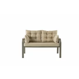 Set de Gradina Nergis, Canapea +2 Fotolii + Masa,  132x48x64 cm, Kaki/Beige