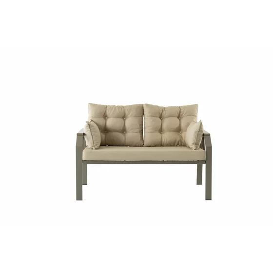 Set de Gradina Nergis, Canapea +2 Fotolii + Masa,  132x48x64 cm, Kaki/Beige picture - 2