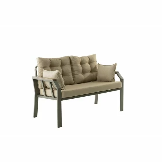 Set de Gradina Nergis, Canapea +2 Fotolii + Masa,  132x48x64 cm, Kaki/Beige picture - 7