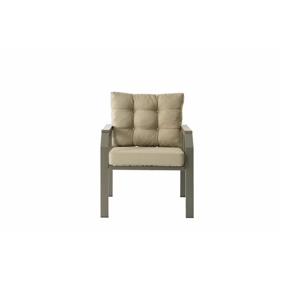 Set de Gradina Nergis, Canapea +2 Fotolii + Masa,  132x48x64 cm, Kaki/Beige picture - 8