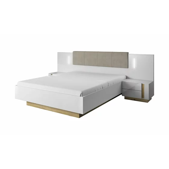Set Dormitor Arco, Alb/Stejar Gradson/Alb Lucios picture - 4
