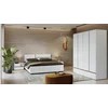 Set Dormitor Cross, Dulap 4 Usi si 2 Sertare 180x60x210 h cm, Pat 160x200 cm, 2 noptiere - 55x40x40 cm, Pal Laminat, Alb/Negru picture - 1