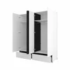 Set Dormitor Cross, Dulap 4 Usi si 2 Sertare 180x60x210 h cm, Pat 160x200 cm, 2 noptiere - 55x40x40 cm, Pal Laminat, Alb/Negru picture - 4