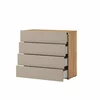 Set Dormitor Impressio A, Dulap 2 Usi Glisante si 2 Sertare 159x63x219 cm, Pat Cu Sertare 160x200 cm, Comoda - 100x41x91 cm, 2 noptiere - 46x41x45 cm, Pal Laminat, Stejar Mauvella/Congo picture - 8