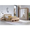 Set Dormitor Impressio B, Dulap 2 Usi Glisante si 2 Sertare 209x63x219 cm, Pat Cu Sertare 160x200 cm, 2 noptiere - 46x41x45 cm, Pal Laminat, Stejar Mauvella/Congo picture - 1