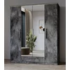 Set Dormitor India, Dulap 4 Usi si Sertar 180x60x215 h cm, Pat 160x200 cm, Comoda -135x41x81 cm, 2 noptiere - 46x41x50 cm, Pal Laminat, Gri Piatra picture - 2