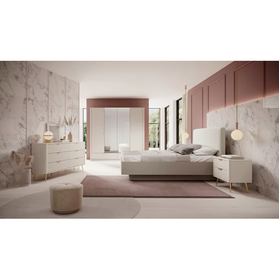 Set Dormitor Lante, 5 Piese, MDF, Beige picture - 1