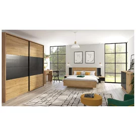 Set Dormitor Maio, 240.5x62.5x225.5 cm - Stejar Waterforda/Stejar Negru