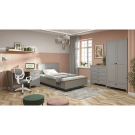 Set Dormitor Pentru Copii, Salga, 5 Piese, Gri Arctic/Stejar Artisan