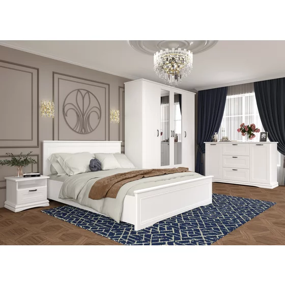 Set Dormitor Sardinia, 5 Piese, Pal Melaminat/MDF, Alb picture - 2
