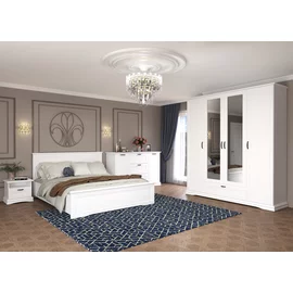 Set Dormitor Sardinia, 5 Piese, Pal Melaminat/MDF, Alb