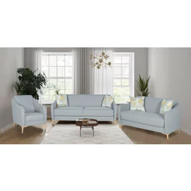 Set Empoli 3-2-1, Canapea 3L Extensibila Empoli, 203x90x87 cm, Canapea 2L - 142x90x87 cm,+ Fotoliu Empoli, Stofa, Gri Deschis