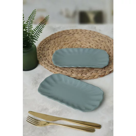 Set Farfurii (2 bucati) Ivory-X00017620, Ceramica, Albastru picture - 4