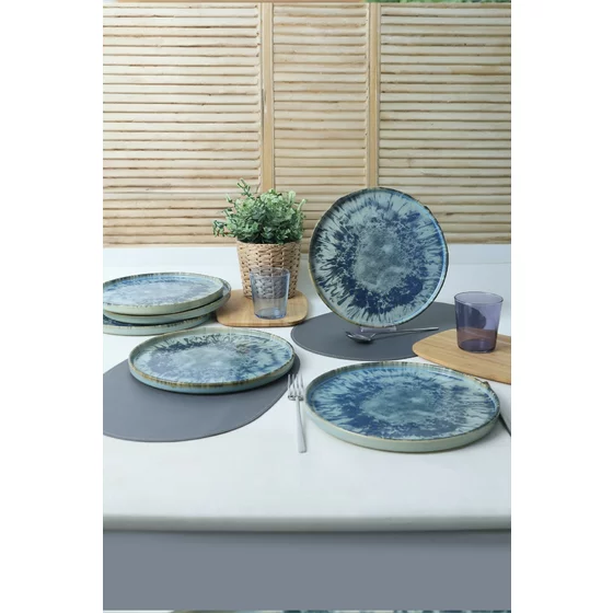 Set Farfurii (6 bucati) Ivory-X00018263, Ceramica, Albastru/Turquoise picture - 1
