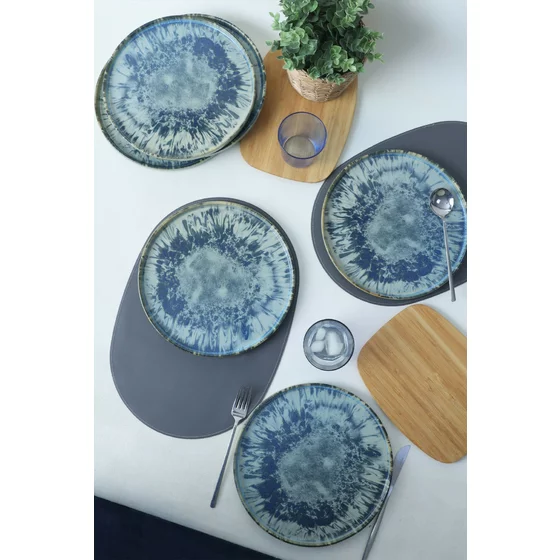 Set Farfurii (6 bucati) Ivory-X00018263, Ceramica, Albastru/Turquoise picture - 6