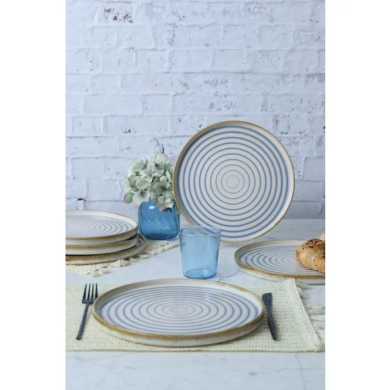Set Farfurii (6 bucati) Ivory-X00018269, Ceramica, Alb/Albastru picture - 1