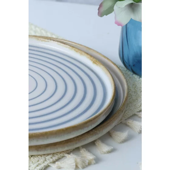Set Farfurii (6 bucati) Ivory-X00018269, Ceramica, Alb/Albastru picture - 4