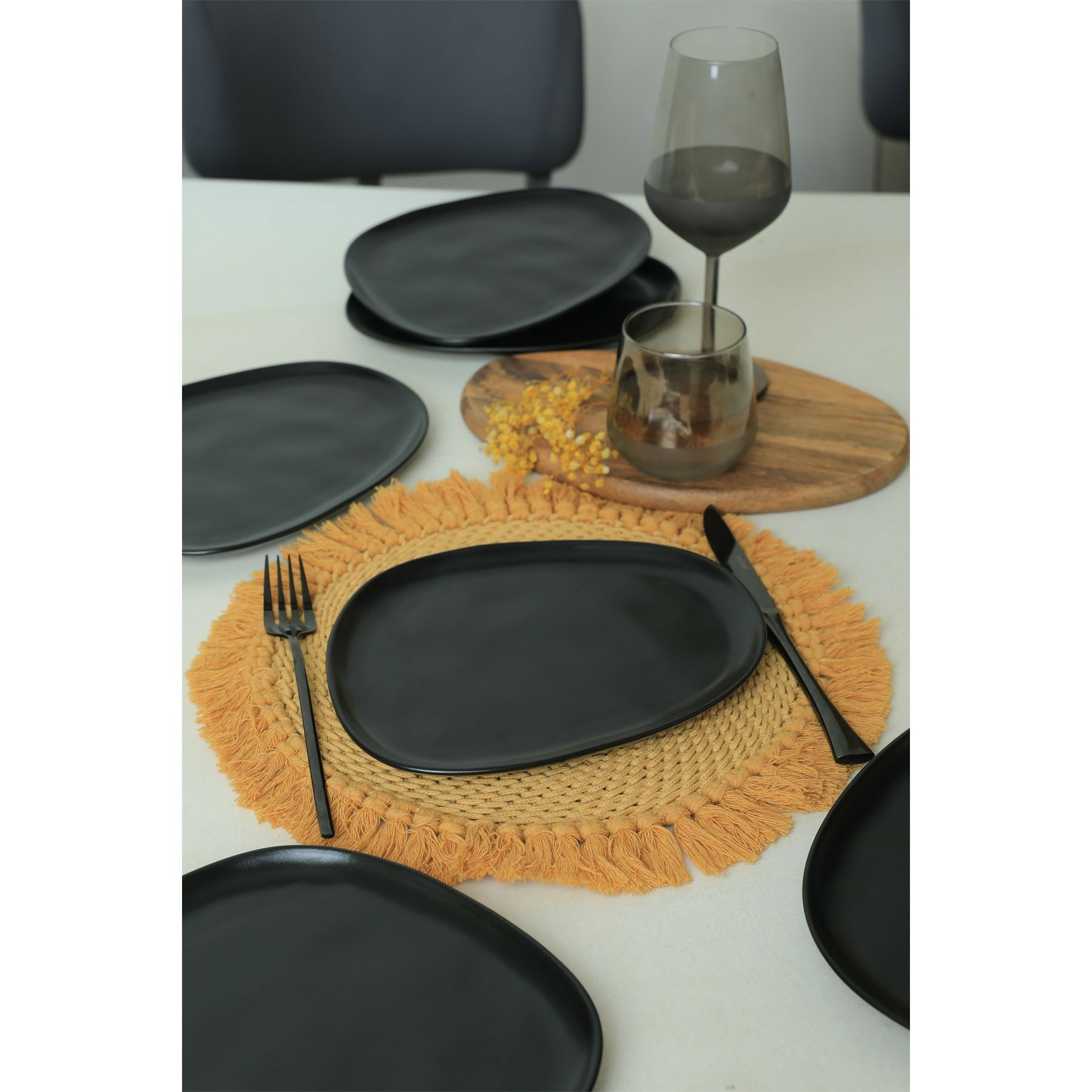 Set Farfurii Pentru Desert (6 bucati) Ivory-275KRM2208, Ceramica, Negru