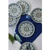 Set Farfurii Pentru Desert (6 bucati) Ivory-X00017442, Ceramica, Albastru|Gri|Galben picture - 1