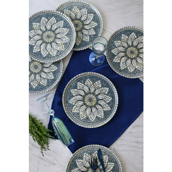 Set Farfurii Pentru Desert (6 bucati) Ivory-X00017442, Ceramica, Albastru|Gri|Galben picture - 1