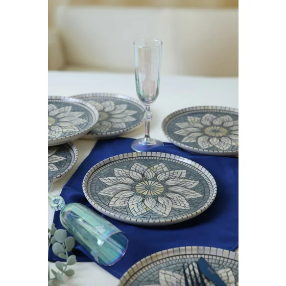 Set Farfurii Pentru Desert (6 bucati) Ivory-X00017442, Ceramica, Albastru|Gri|Galben picture - 2