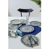 Set Farfurii Pentru Desert (6 bucati) Ivory-X00017442, Ceramica, Albastru|Gri|Galben picture - 4
