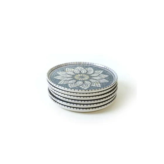 Set Farfurii Pentru Desert (6 bucati) Ivory-X00017442, Ceramica, Albastru|Gri|Galben picture - 7