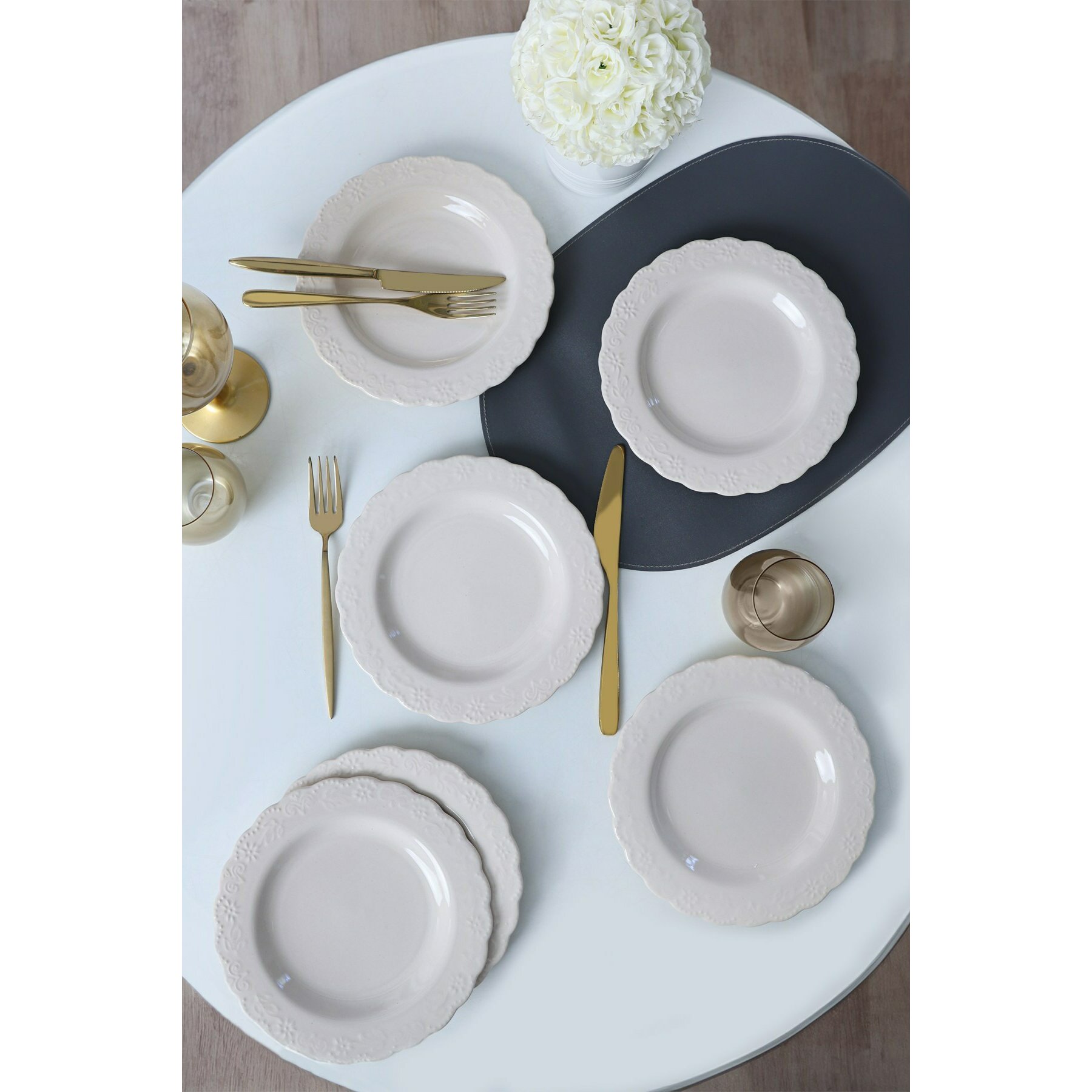 Set Farfurii Pentru Desert (6 bucati) Ivory-X00017611, Ceramica, Alb