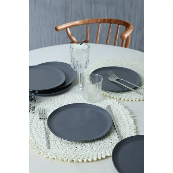 Set Farfurii Pentru Desert (6 bucati) Ivory-X00018767, Ceramica, Gri picture - 1