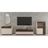 Set Living Kobe, 3 Piese, Pal Melminat, Nuc/Beige picture - 1