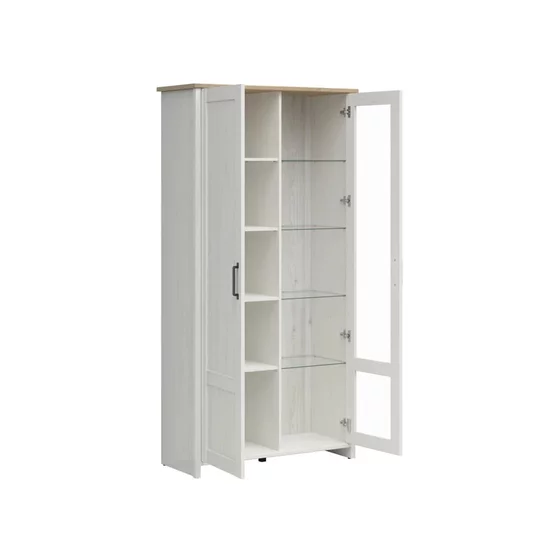 Set Living Loksa, 4 piese, Pal Melaminat, Pin Alb/Stejar Gradson picture - 4