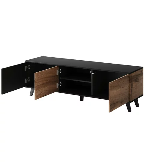 Set Living Rogan 5 piese, Negru/Stejar Wotan picture - 12