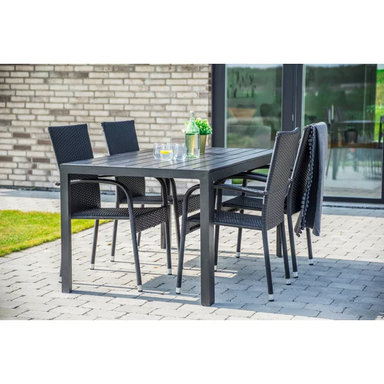 Set Masa De Gradina Viking 150 L + 4 Scaune Paris, 205x90x74 cm, Metal/Lemn Artificial picture - 1