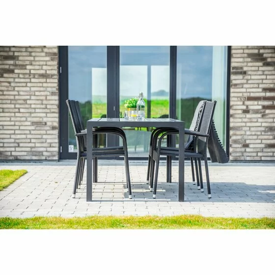 Set Masa De Gradina Viking 150 L + 4 Scaune Paris, 205x90x74 cm, Metal/Lemn Artificial picture - 6