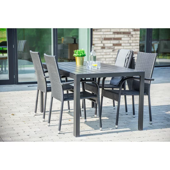 Set Masa De Gradina Viking 150 L + 4 Scaune Paris, 205x90x74 cm, Metal/Lemn Artificial picture - 7