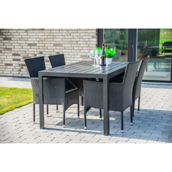Set Masa De Gradina Viking 150 L + 4 Scaune Sanne, 205x90x74 cm, Metal/Lemn Artificial picture - 1