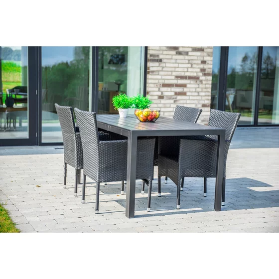 Set Masa De Gradina Viking 150 L + 4 Scaune Sanne, 205x90x74 cm, Metal/Lemn Artificial picture - 3