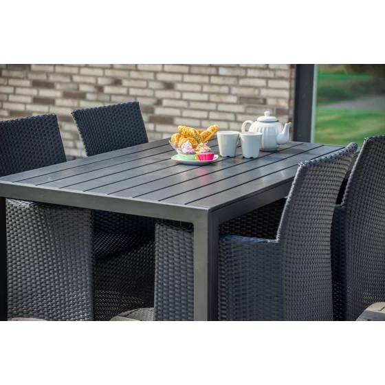 Set Masa De Gradina Viking 150 L + 4 Scaune Sanne, 205x90x74 cm, Metal/Lemn Artificial picture - 5
