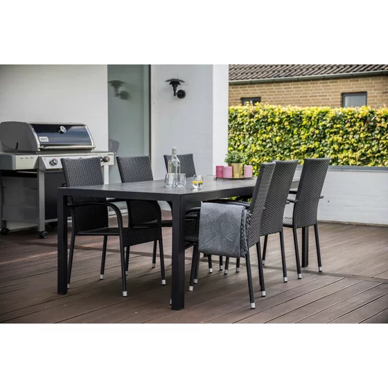 Set Masa De Gradina Viking 205 XL + 6 Scaune Paris, 205x90x74 cm, Metal/Lemn Artificial picture - 1